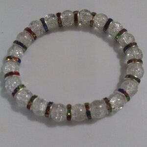 Radiant Ice Crystal Bracelet with Multi-Color Accent